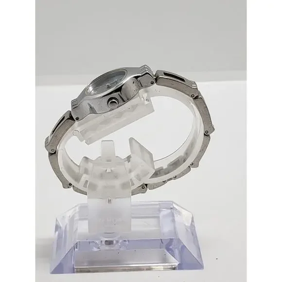 Women's Timex watch Iridescent blue face. Silver bracelet band